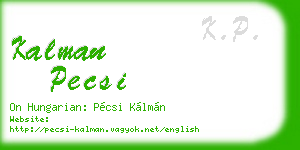 kalman pecsi business card